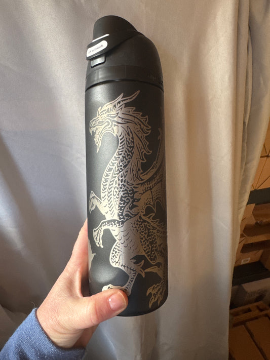 Dragon Owala 24oz Freesip fully engraved
