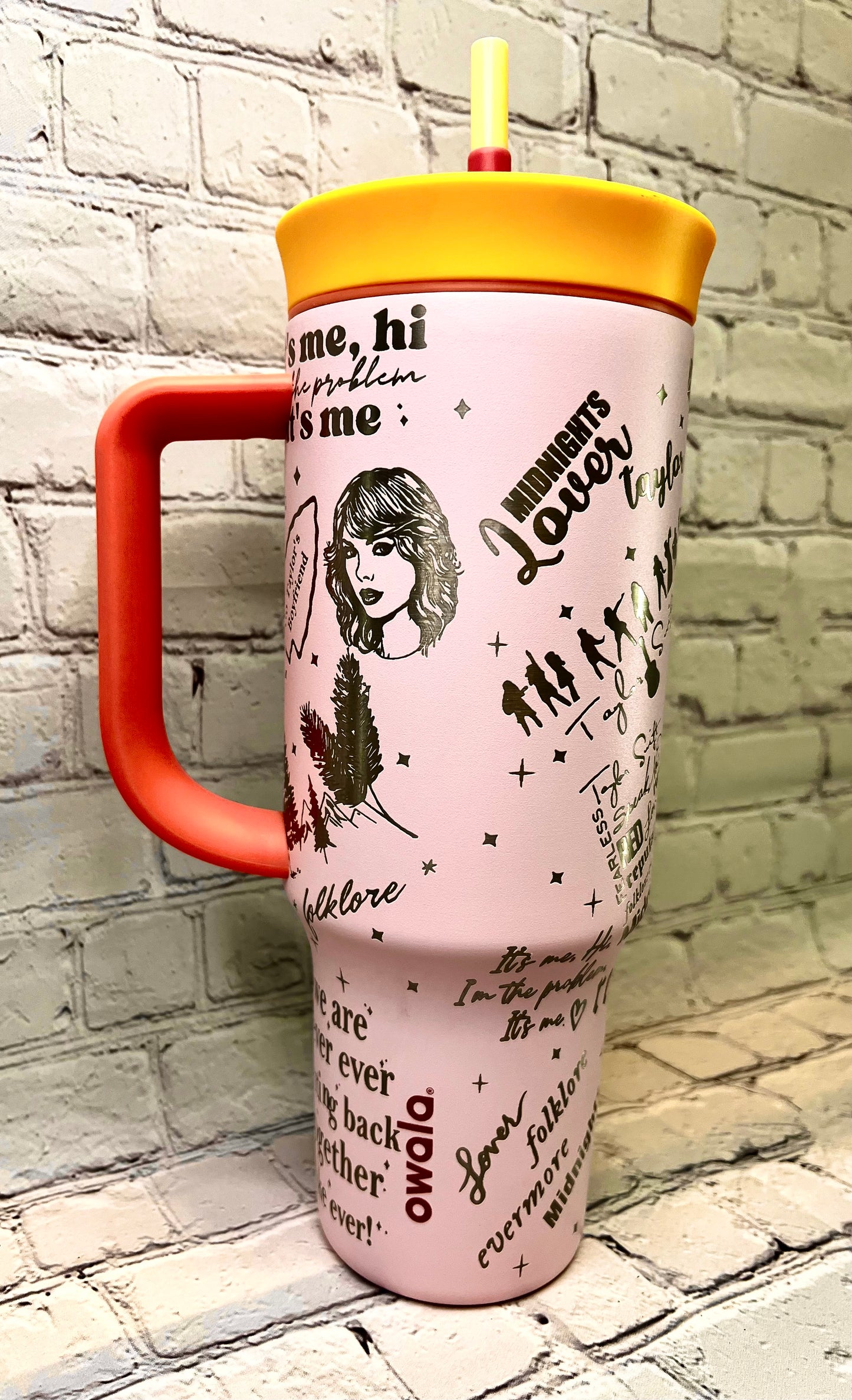 Swiftie Owala 40oz fully engraved