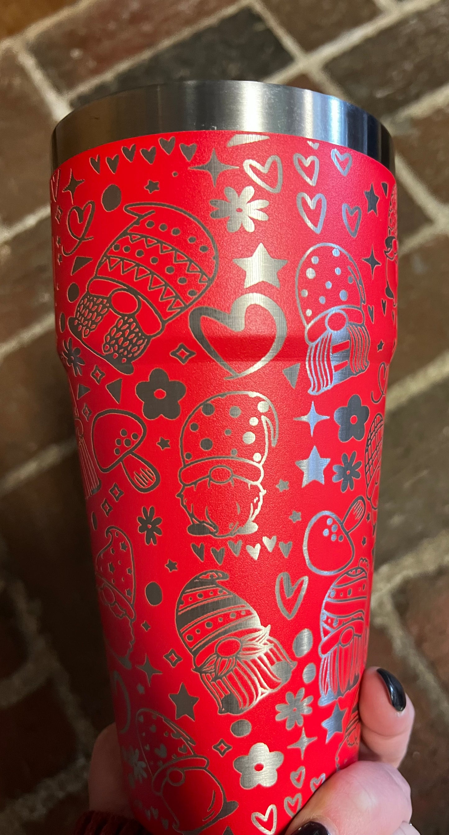 YETI Rambler fully engraved gnomes