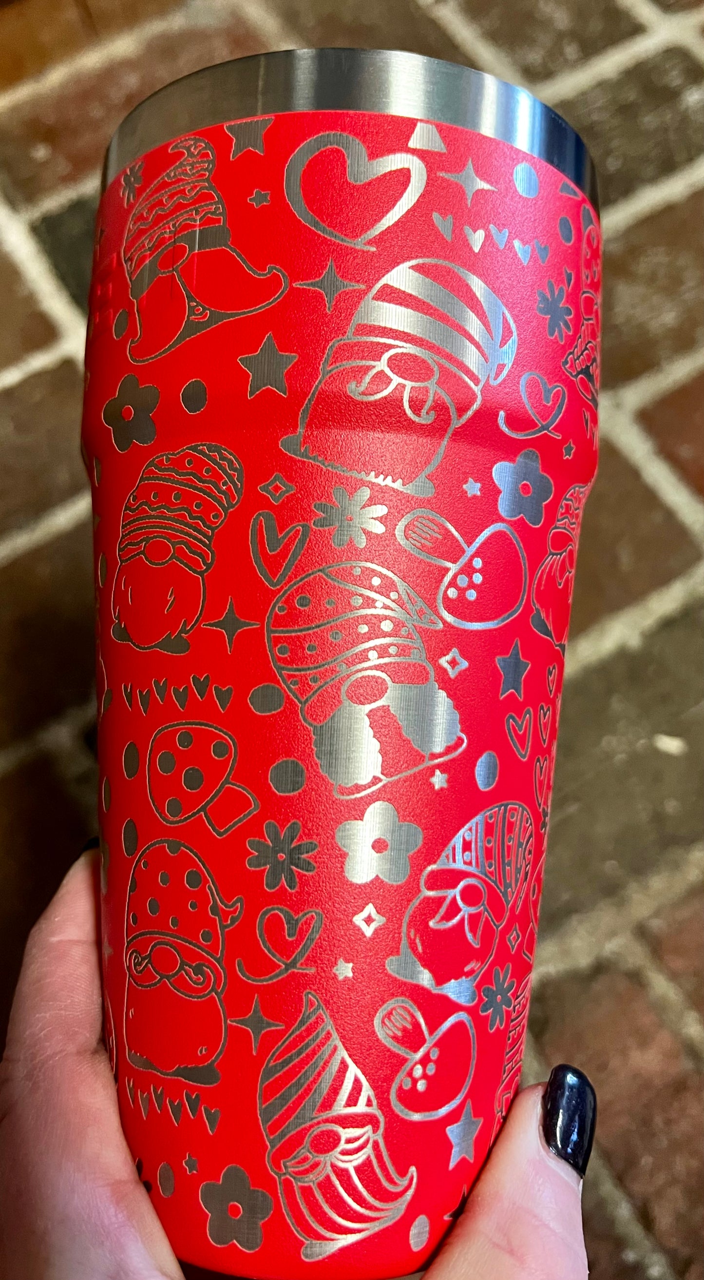 YETI Rambler fully engraved gnomes