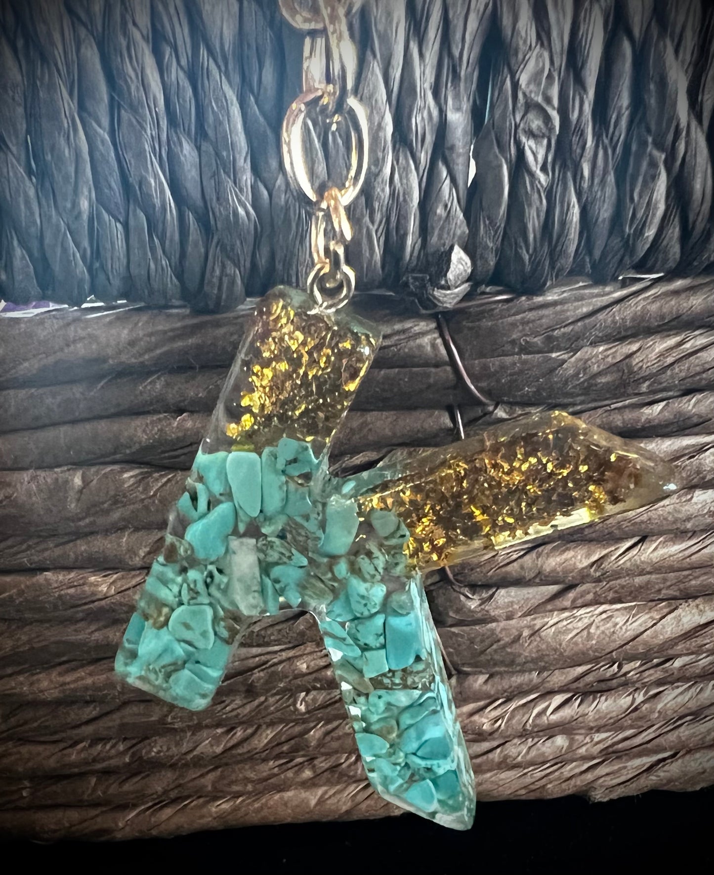 Turquoise Initial Keychain