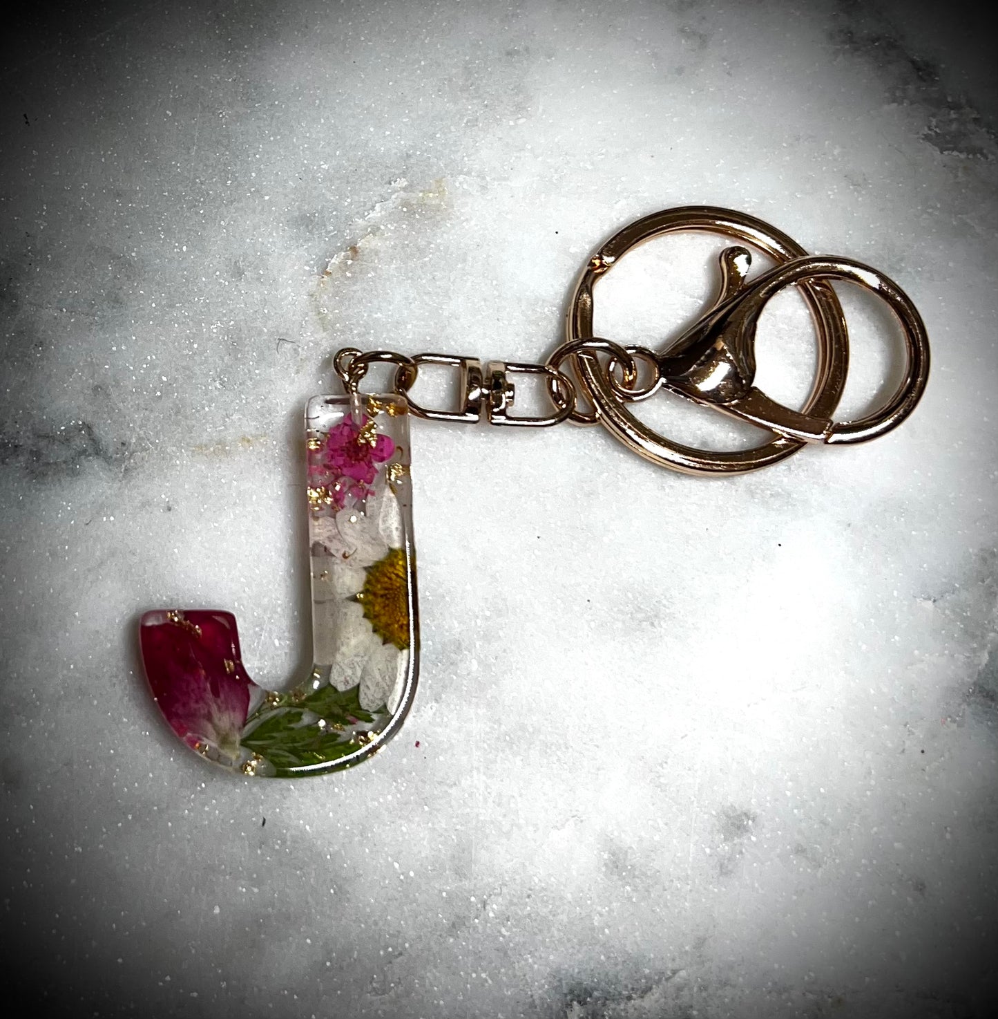 Pink Initial keychain