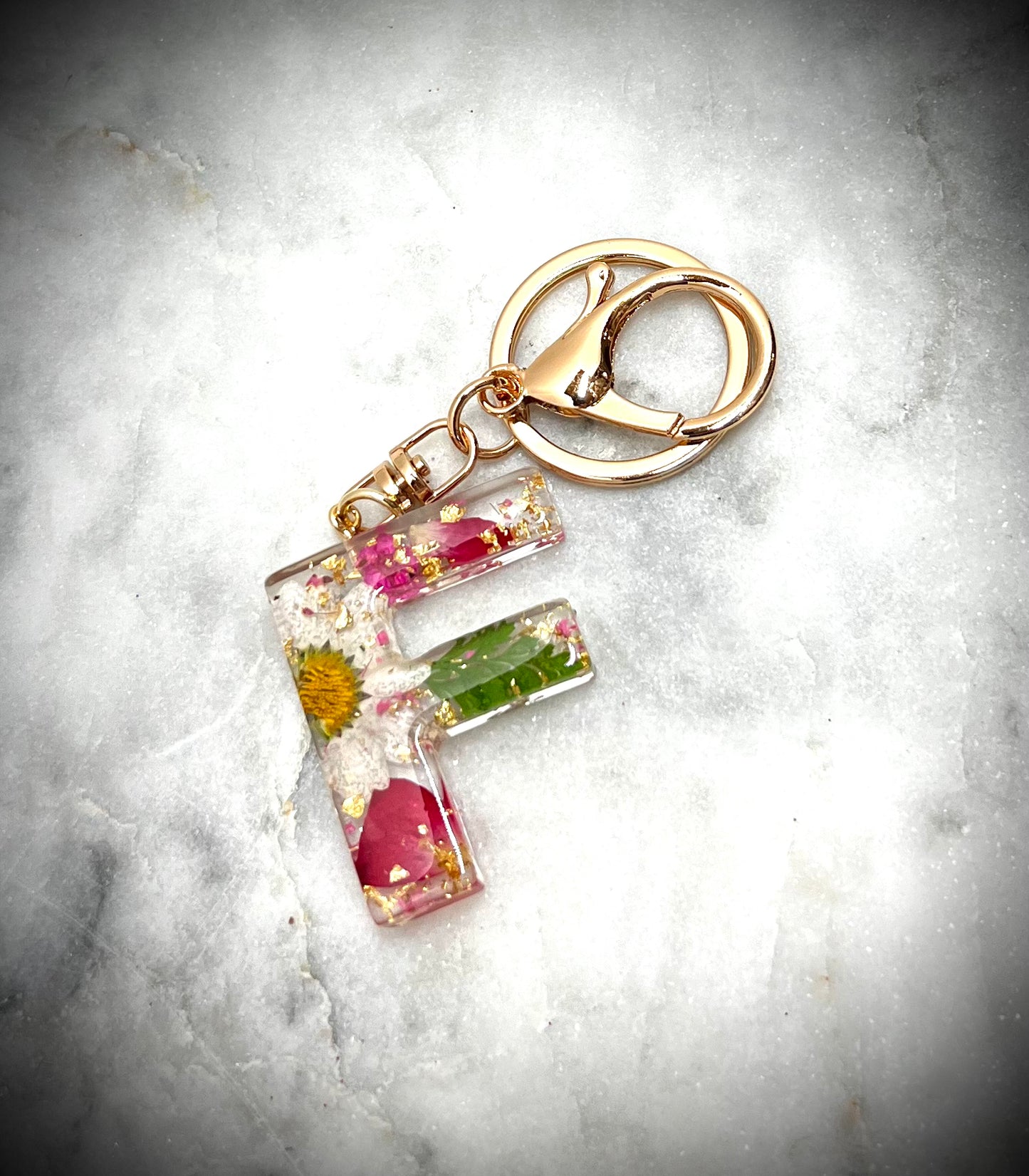 Pink Initial keychain