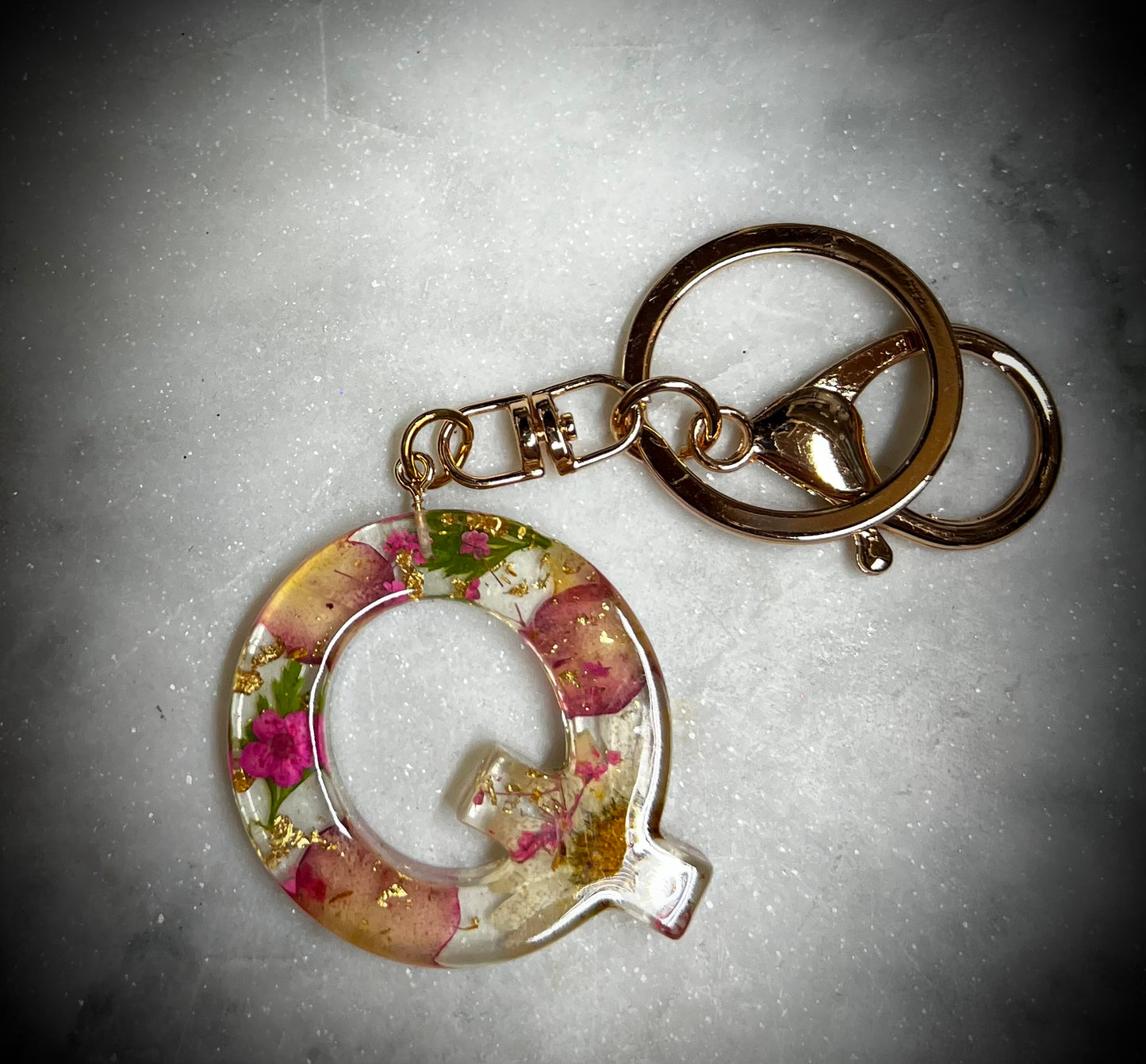 Pink Initial keychain