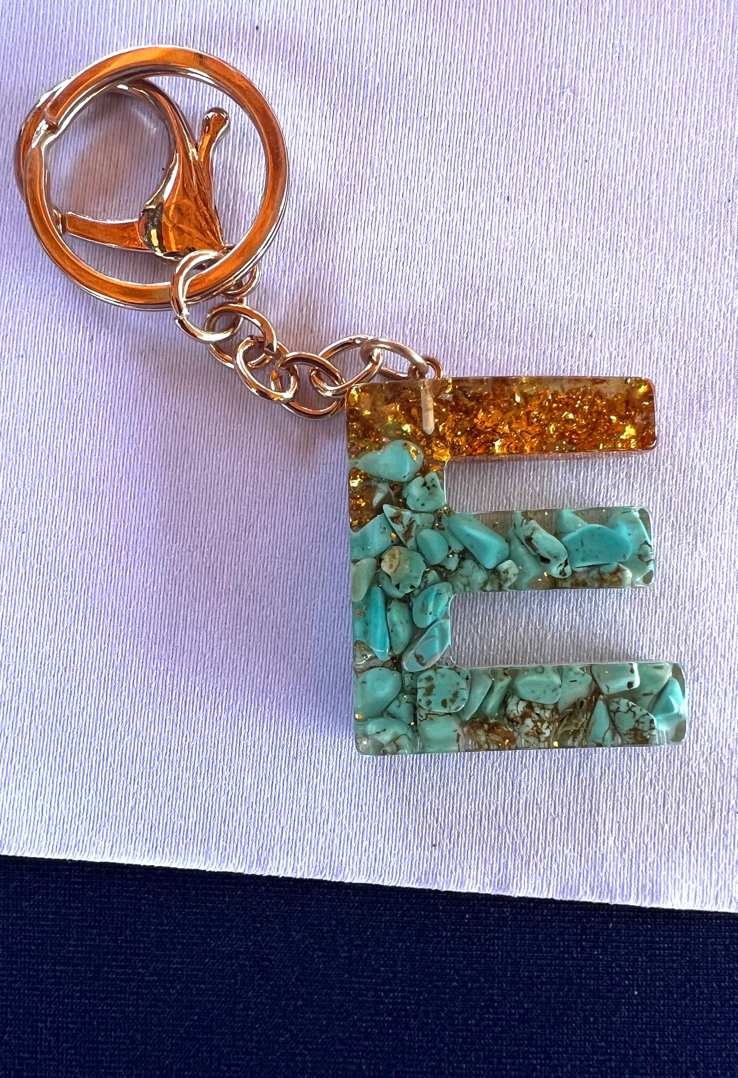 Turquoise Initial Keychain