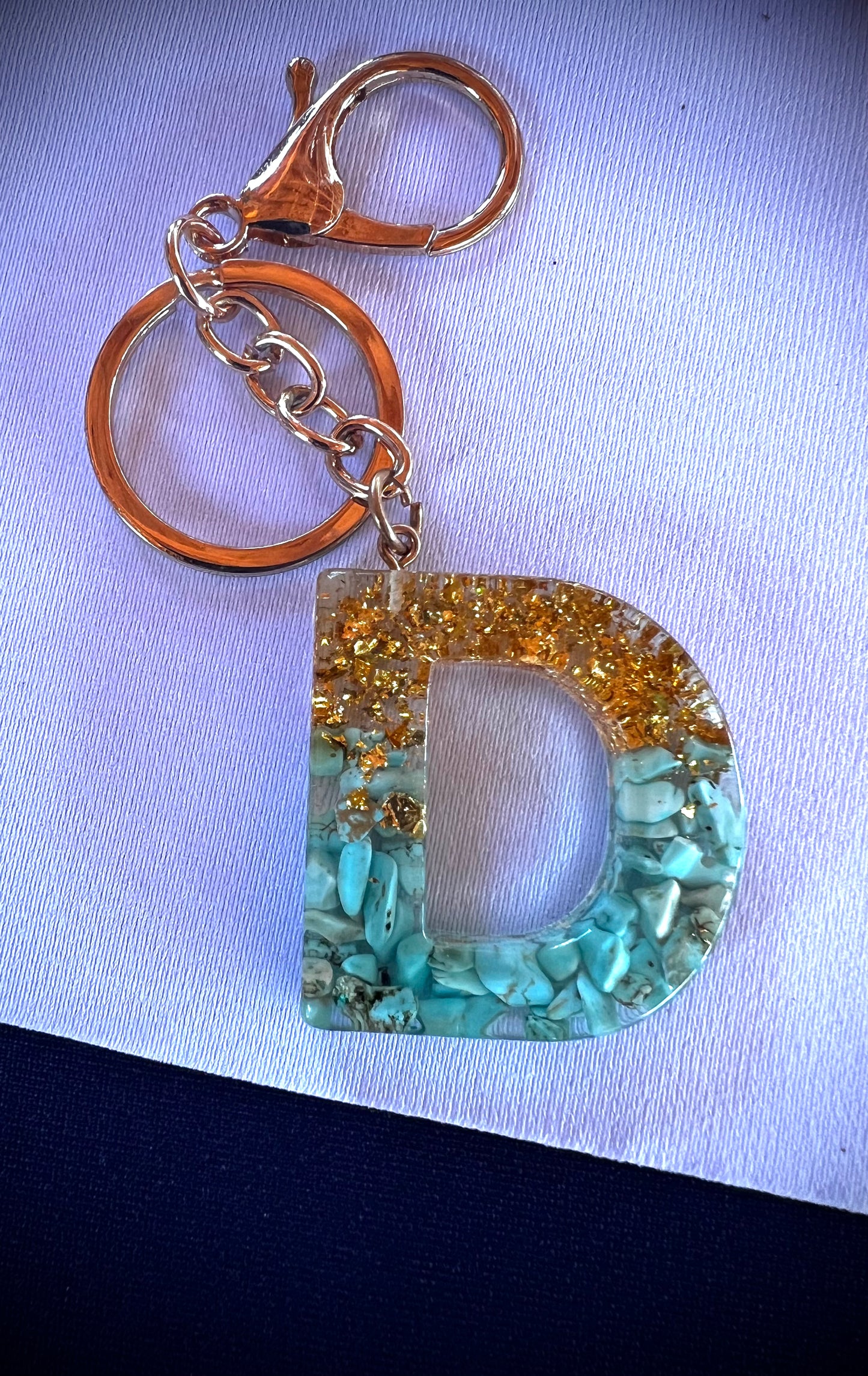 Turquoise Initial Keychain