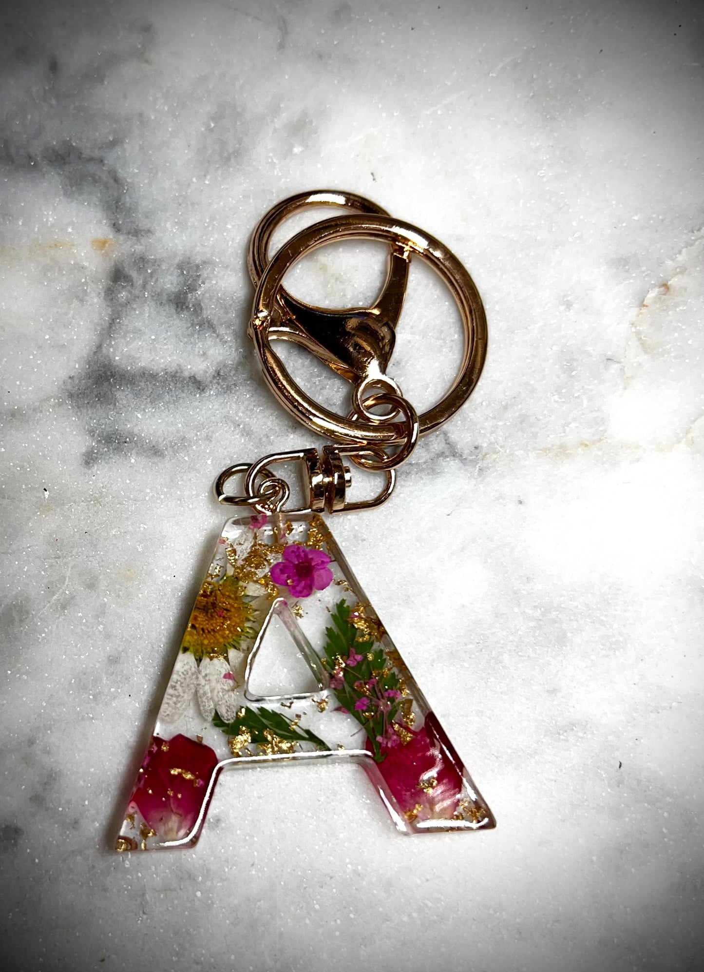 Pink Initial keychain