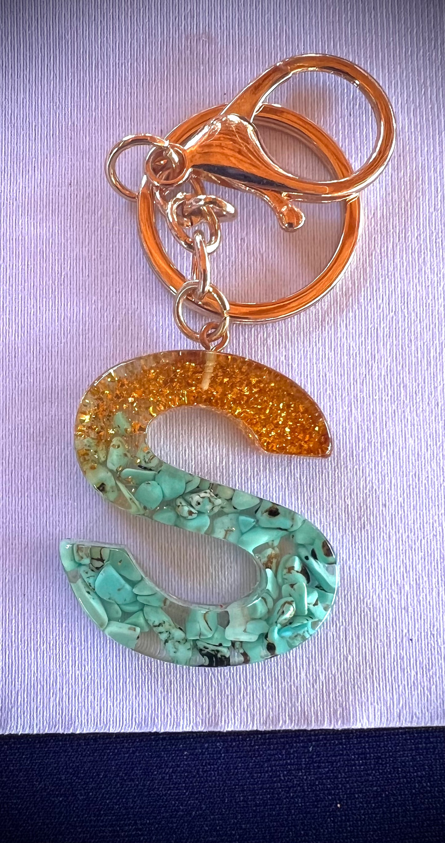 Turquoise Initial Keychain