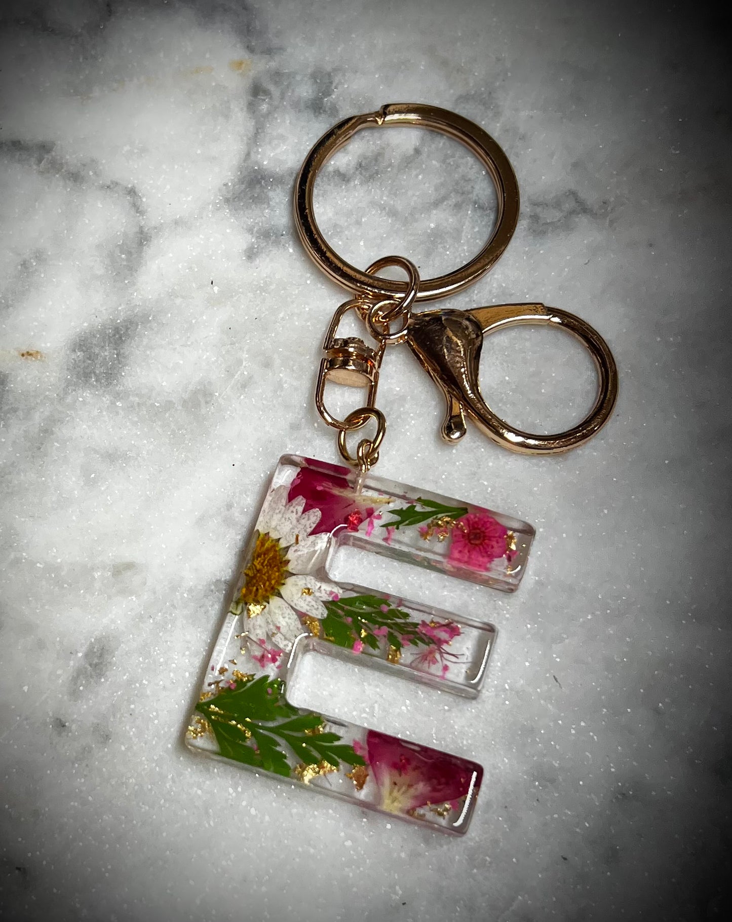 Pink Initial keychain