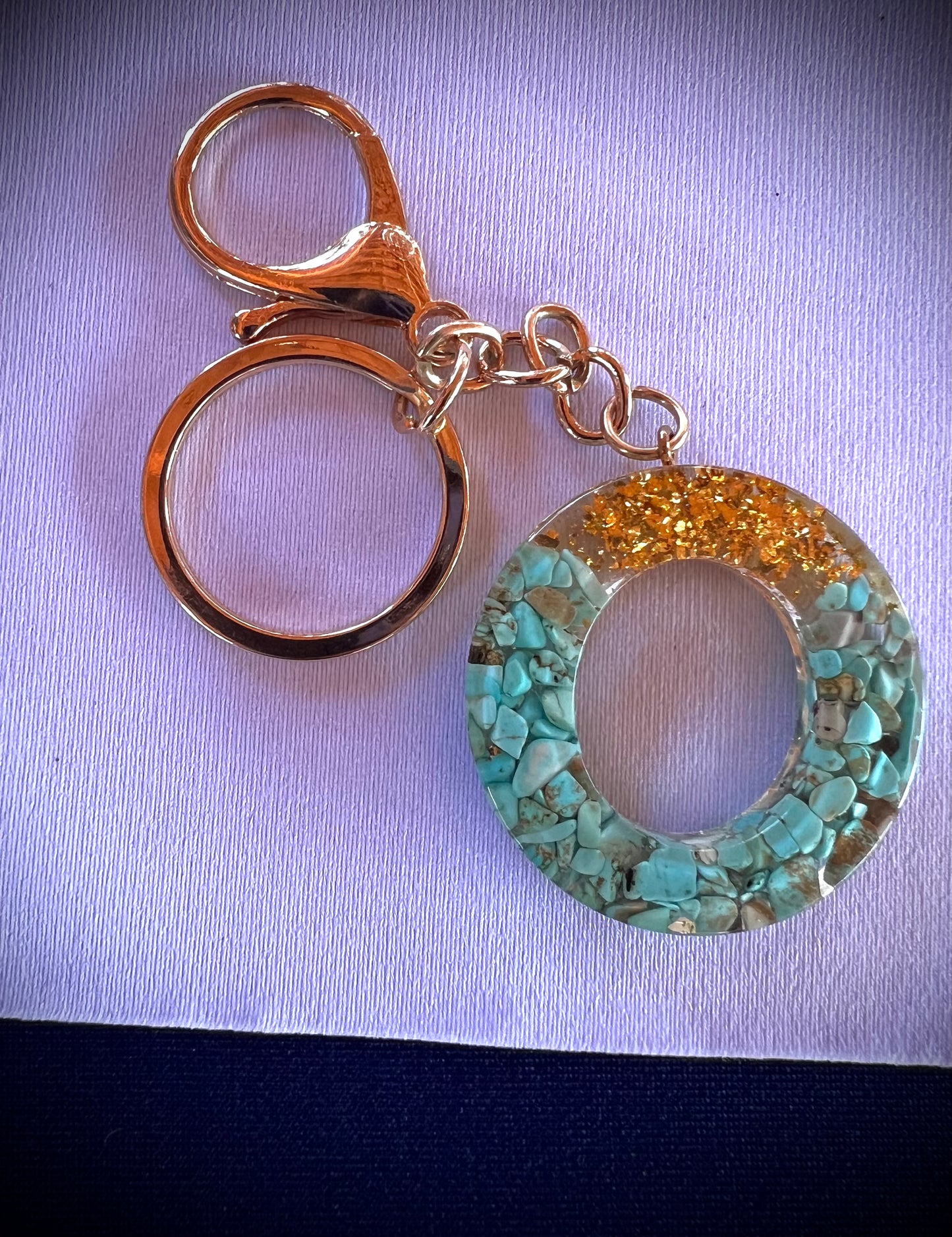 Turquoise Initial Keychain