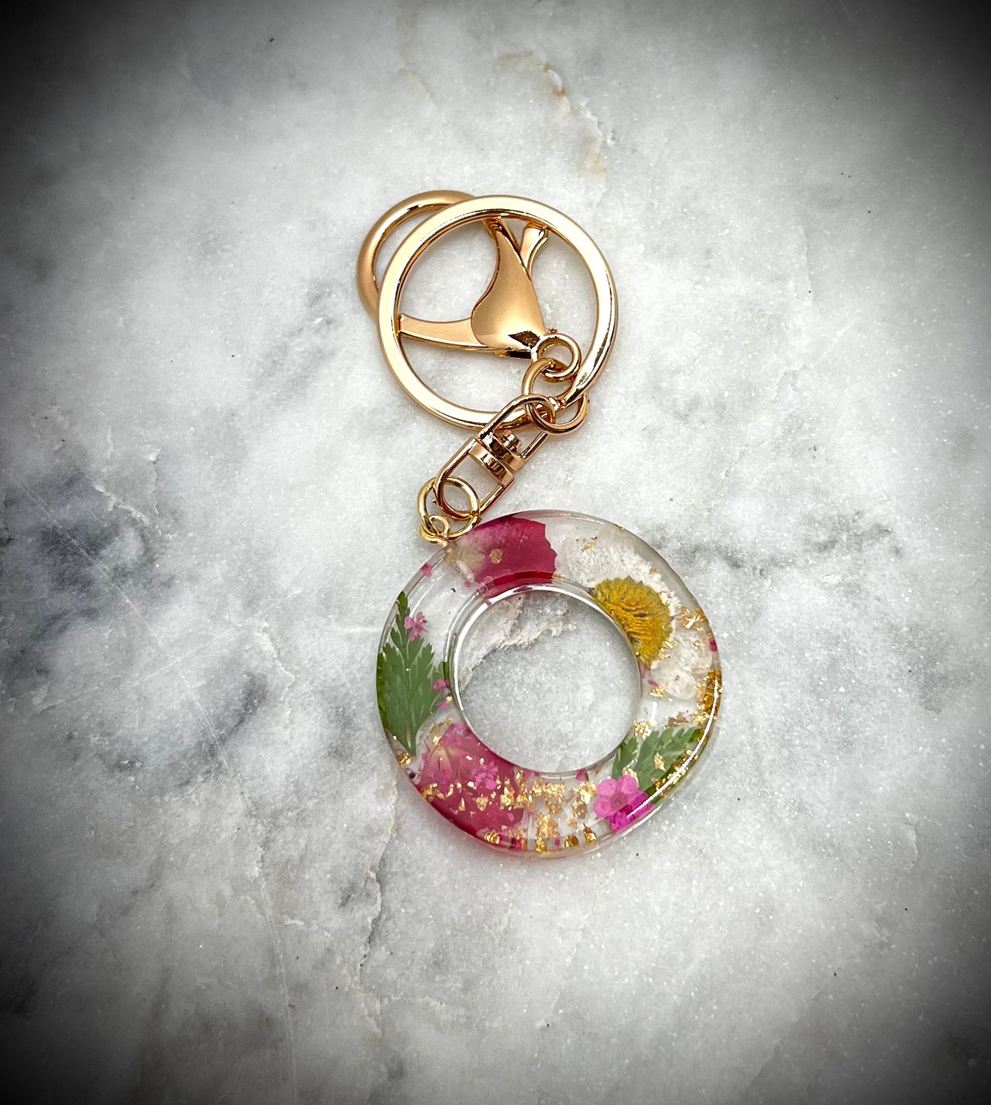 Pink Initial keychain