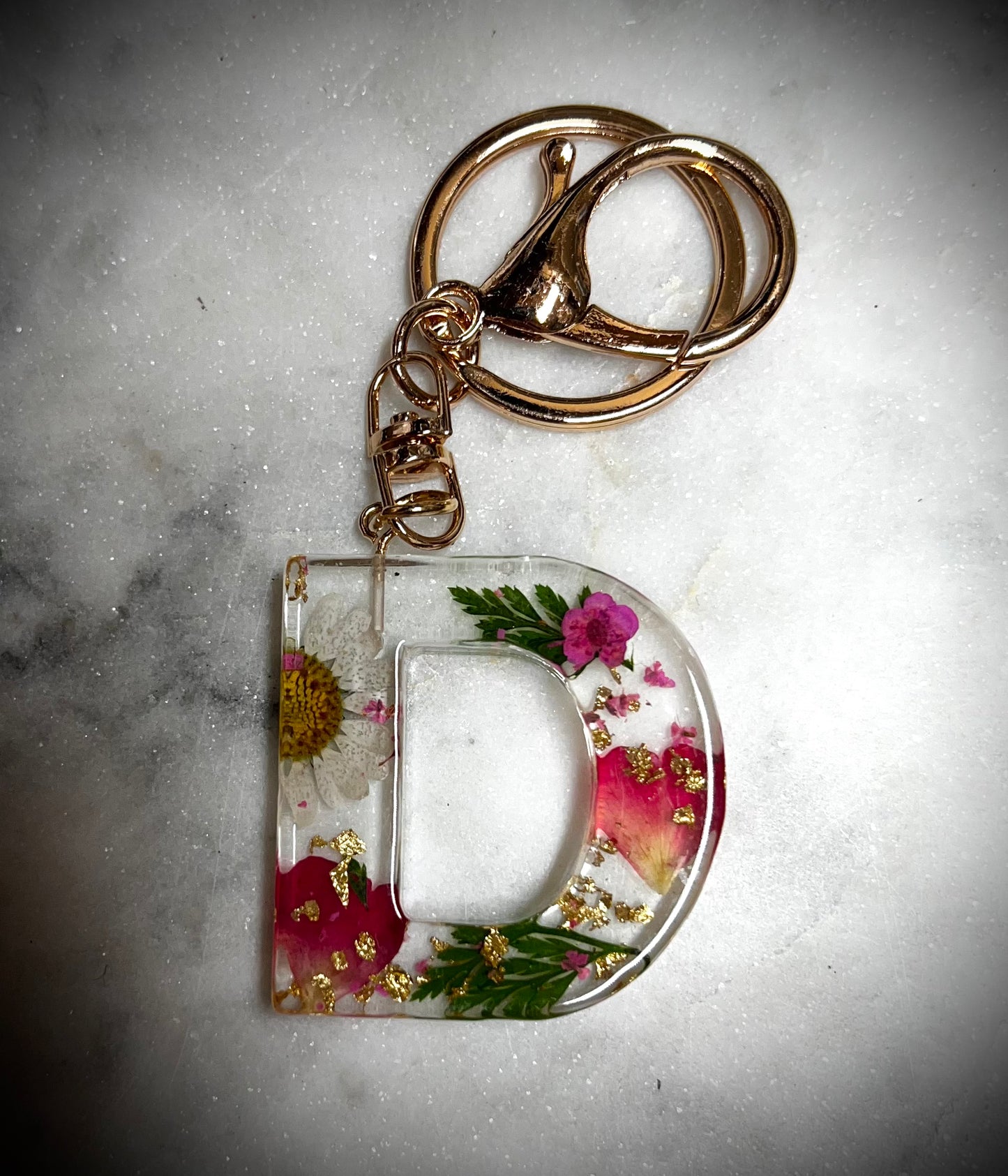 Pink Initial keychain