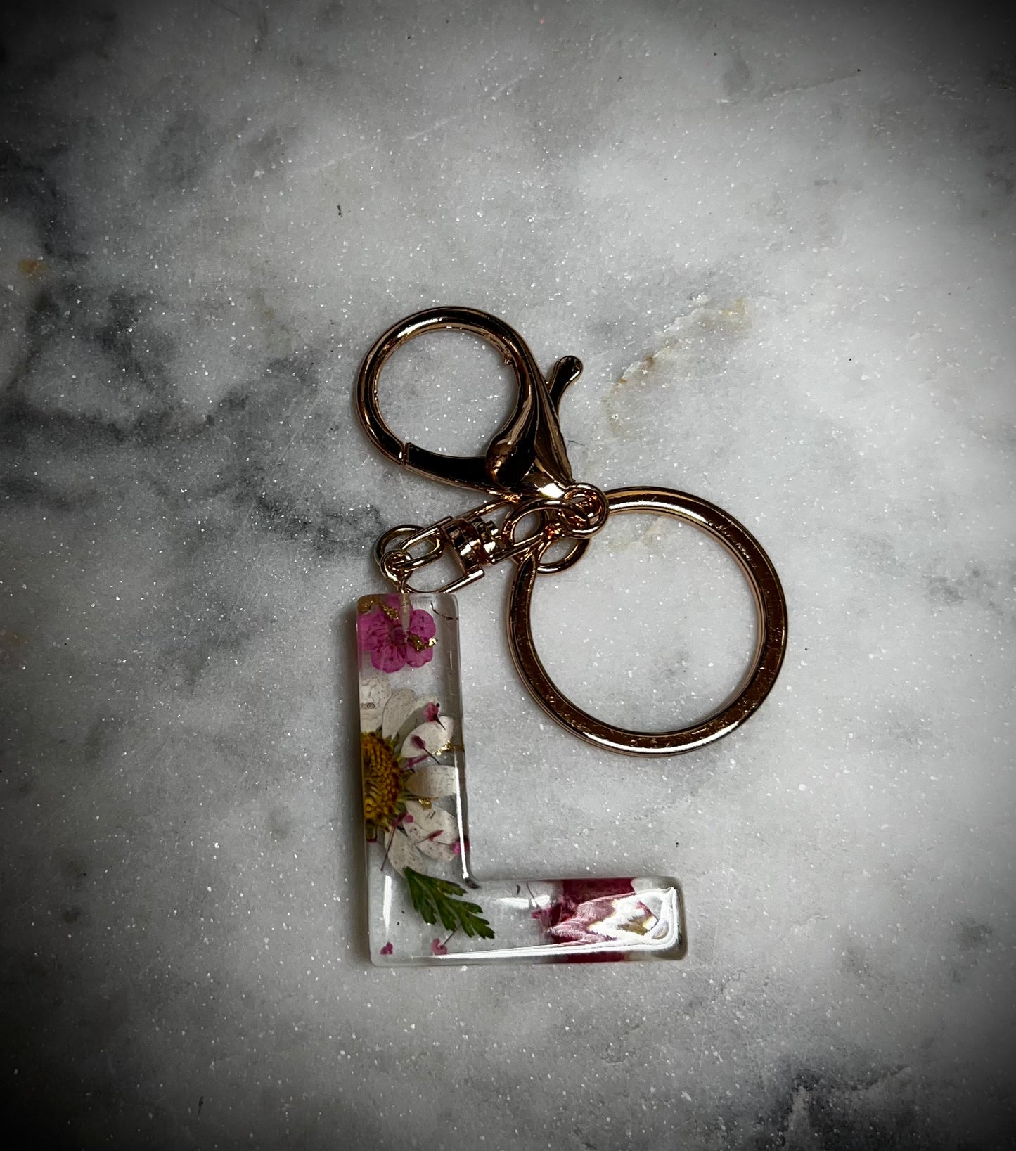 Pink Initial keychain