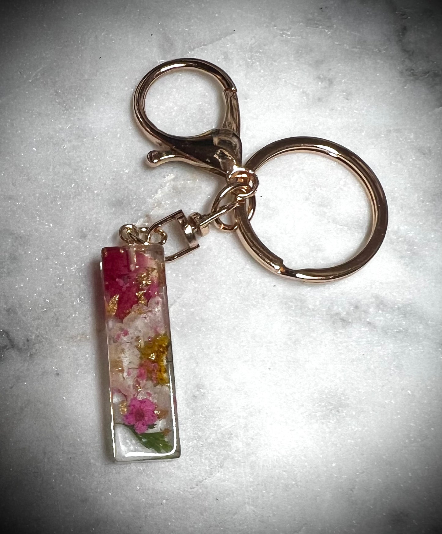 Pink Initial keychain