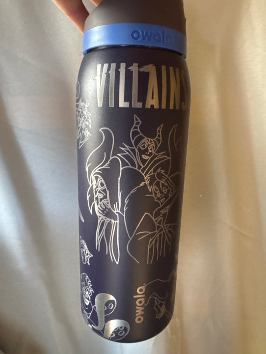 Villains Owala 40oz Freesip fully engraved