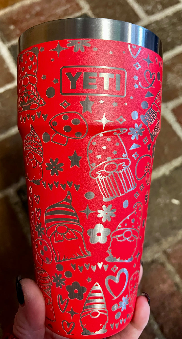 YETI Rambler fully engraved gnomes – One Tribe Designs