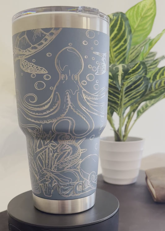 Octopus and Turtles Yeti 30oz Tumbler